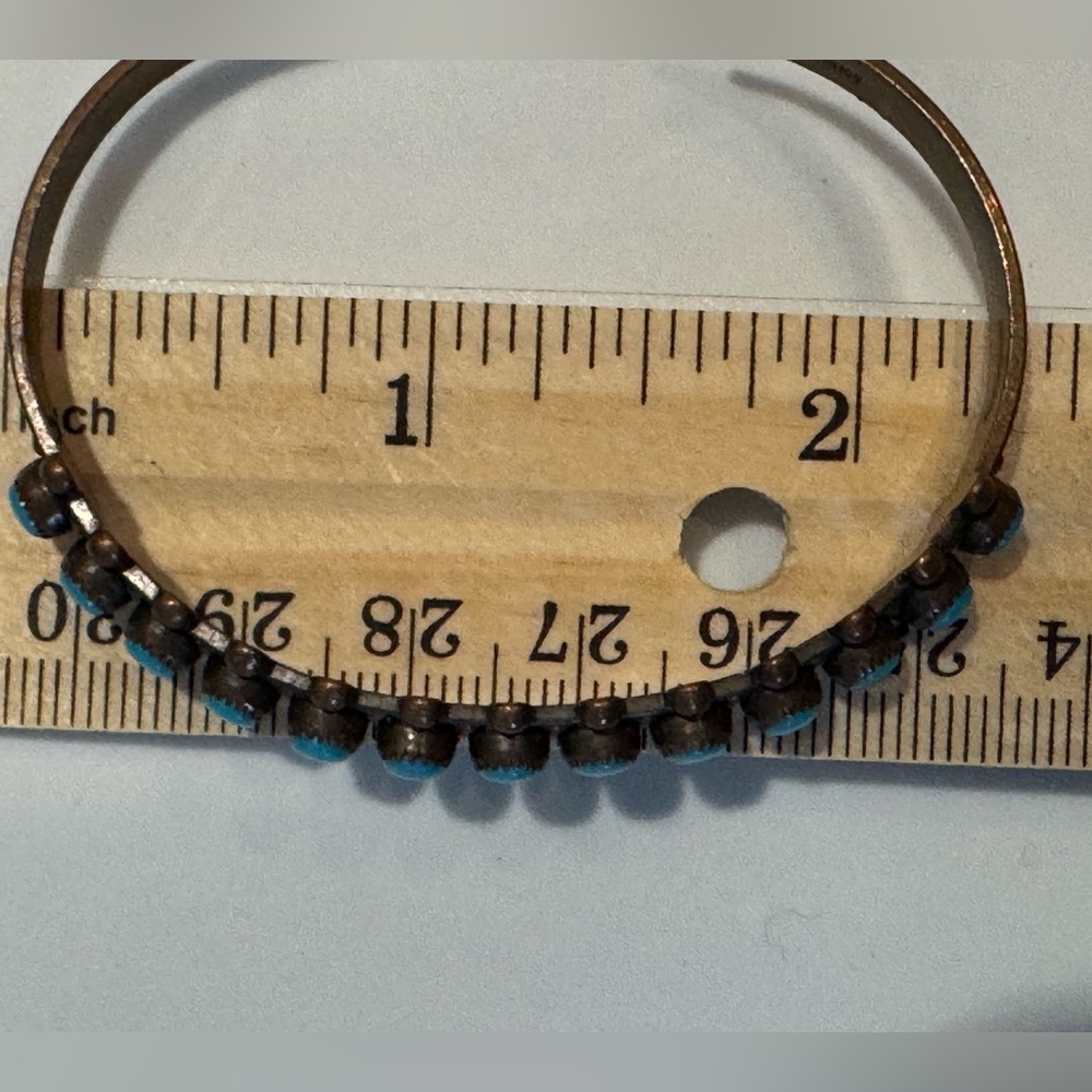 Genuine Turquoise Copper Cuff Bracelet Handmade Southwest Bracelet - Picture 13 of 16